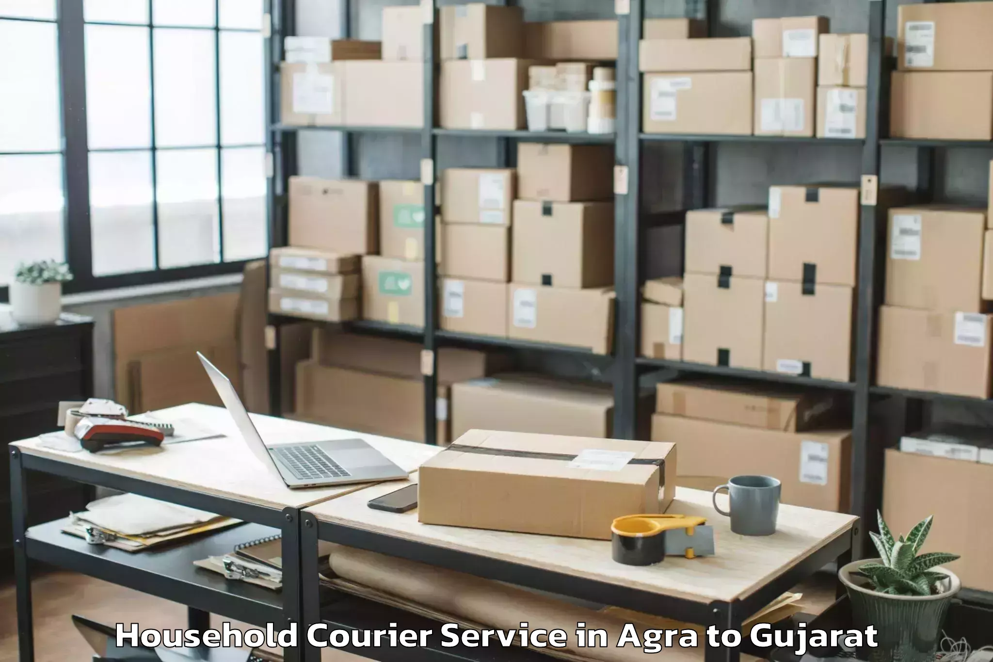 Efficient Agra to Bhavnagar Household Courier